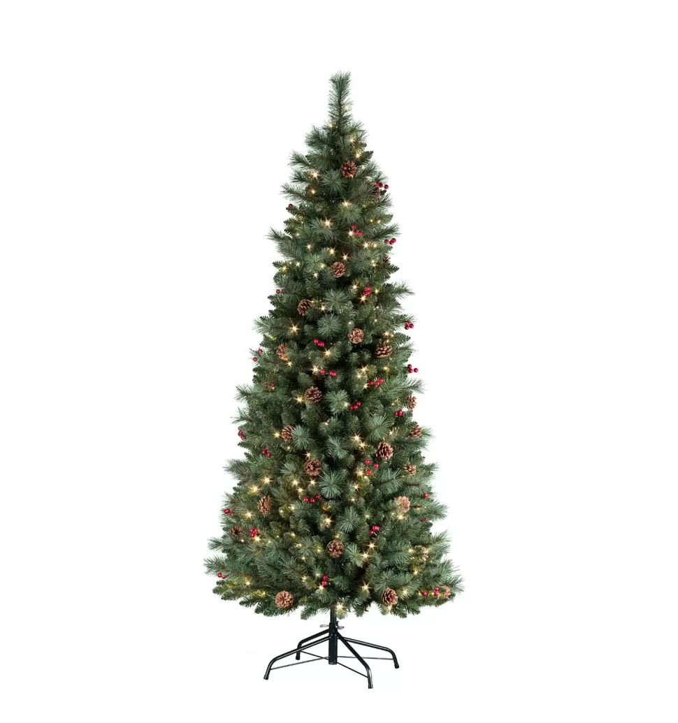 Outlet Three Posts Easy Stow 6' 6" H Green Realistic Artificial Pine Cashmere Christmas Tree 300 Led Lights