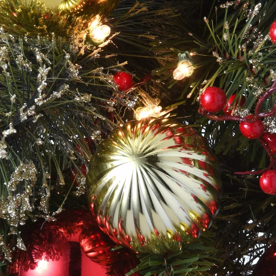 Best The Holiday Aisle Entrance 4' Green Pine Christmas Tree With 100 Clear Lights
