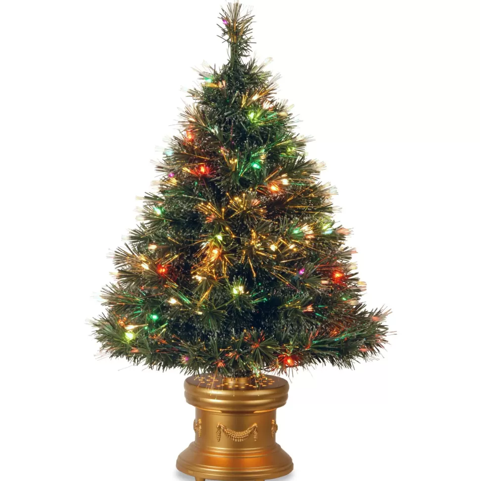 Store The Holiday Aisle Fiber Optic 3' Green Spruce Artificial Christmas Tree With 50 Multi-Color Lights
