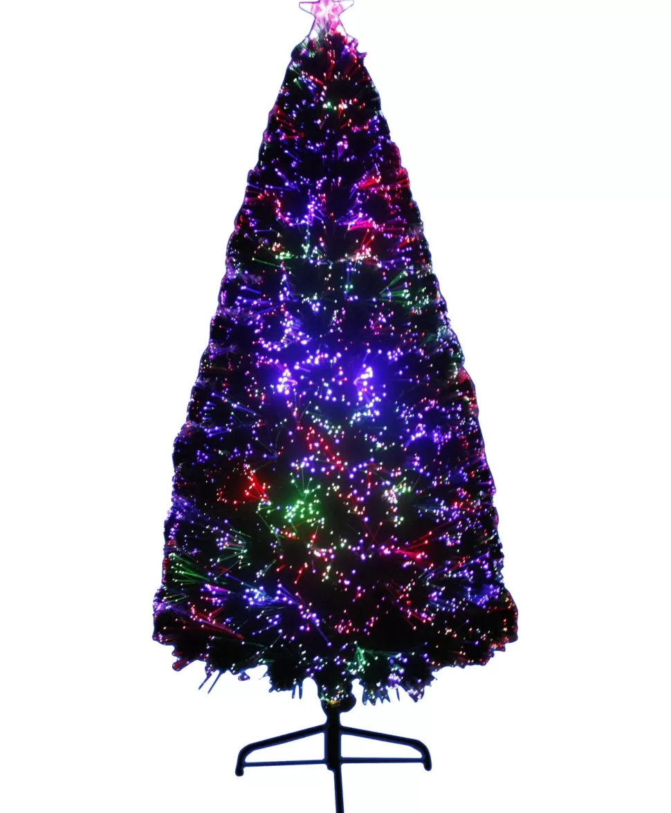 Hot The Holiday Aisle Fiber Optic 72" Green Pine Artificial Christmas Tree With Multi-Colored Lights With Stand