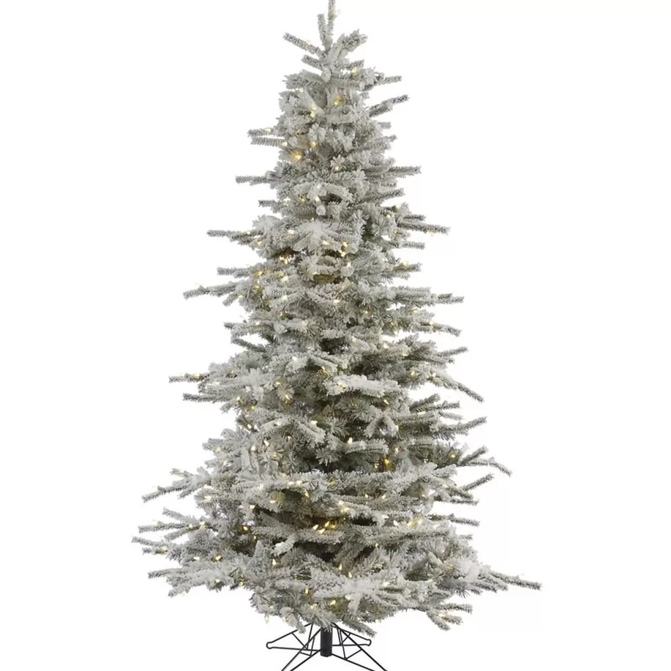 Cheap The Holiday Aisle Flocked Sierra 12' White Fir Artificial Christmas Tree With 1850 Led White Lights With Stand
