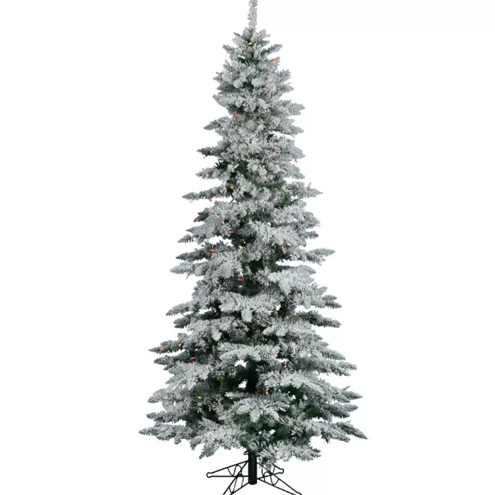 Best The Holiday Aisle Flocked Utica Fir Slim Artificial Christmas Tree