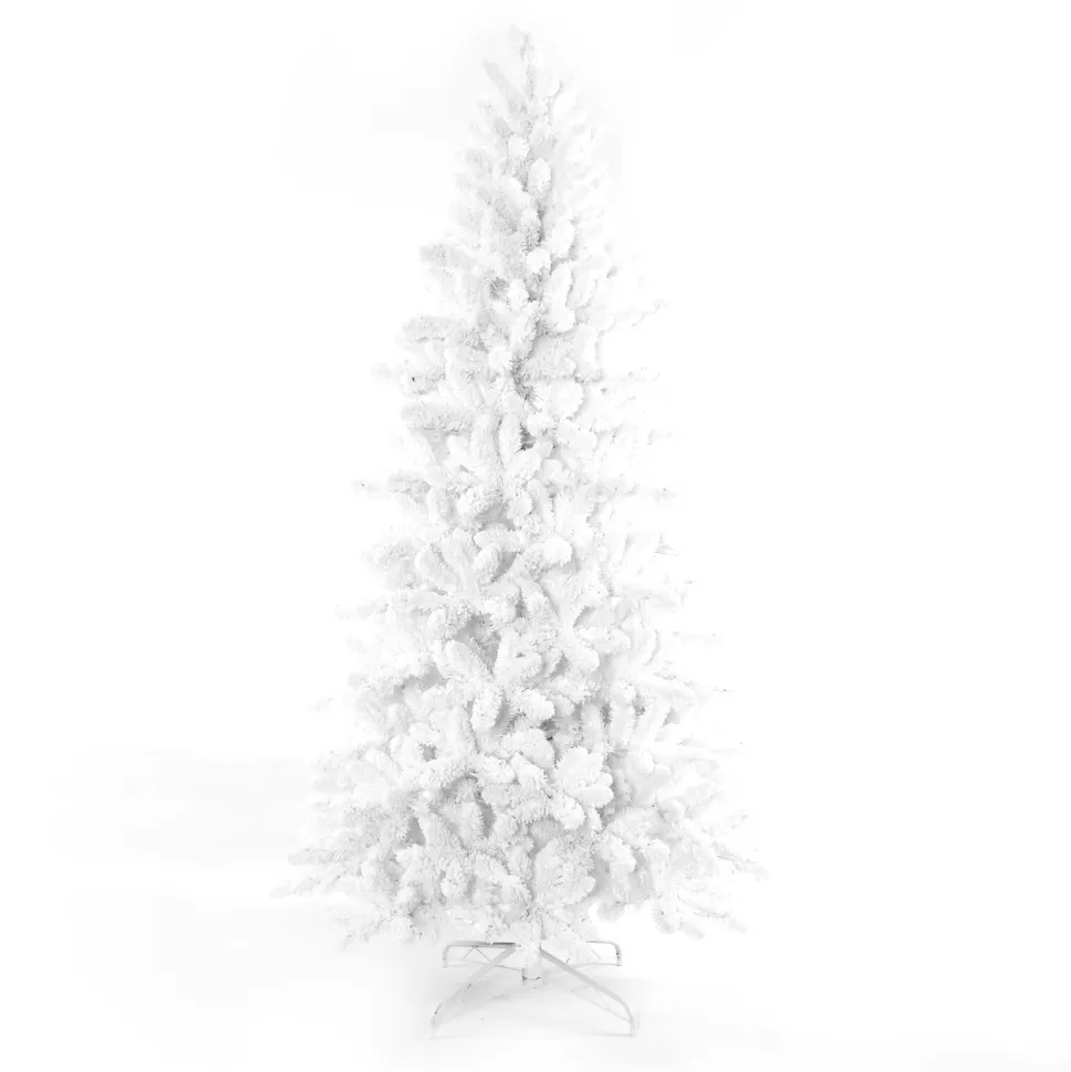 Discount Martha Stewart Flocked White Spruce Artificial Christmas Tree With Clear/White Lights