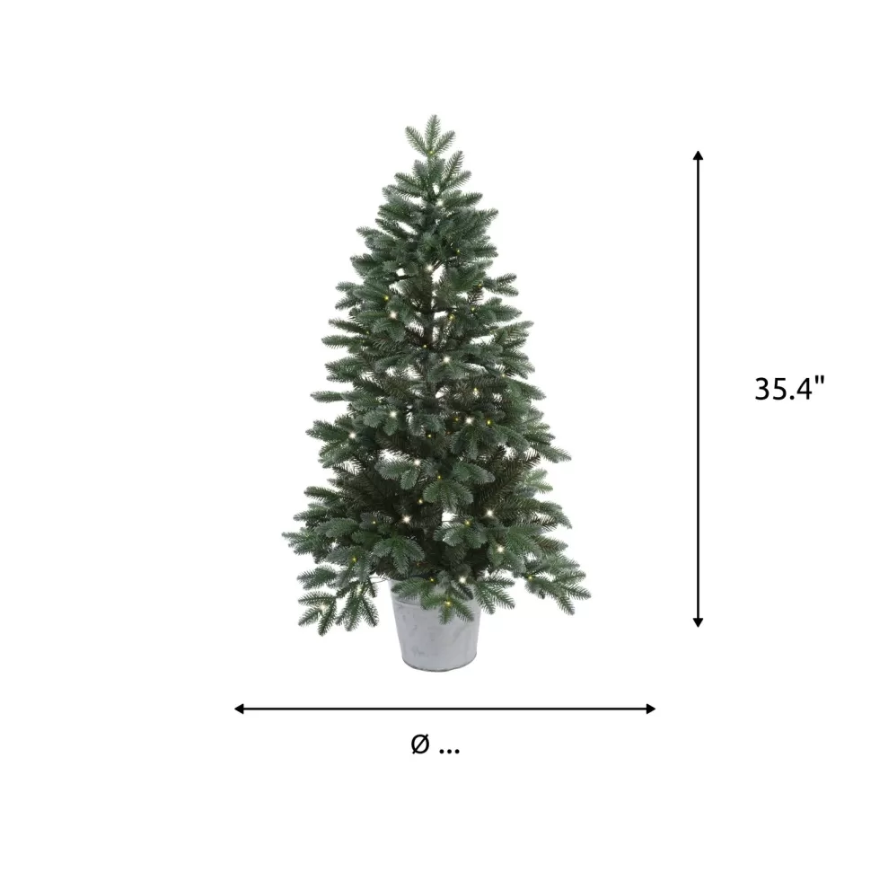 Shop Sand & Stable Frankie 35.4" Realistic Green Artificial Spruce Christmas Tree With 100 Lights