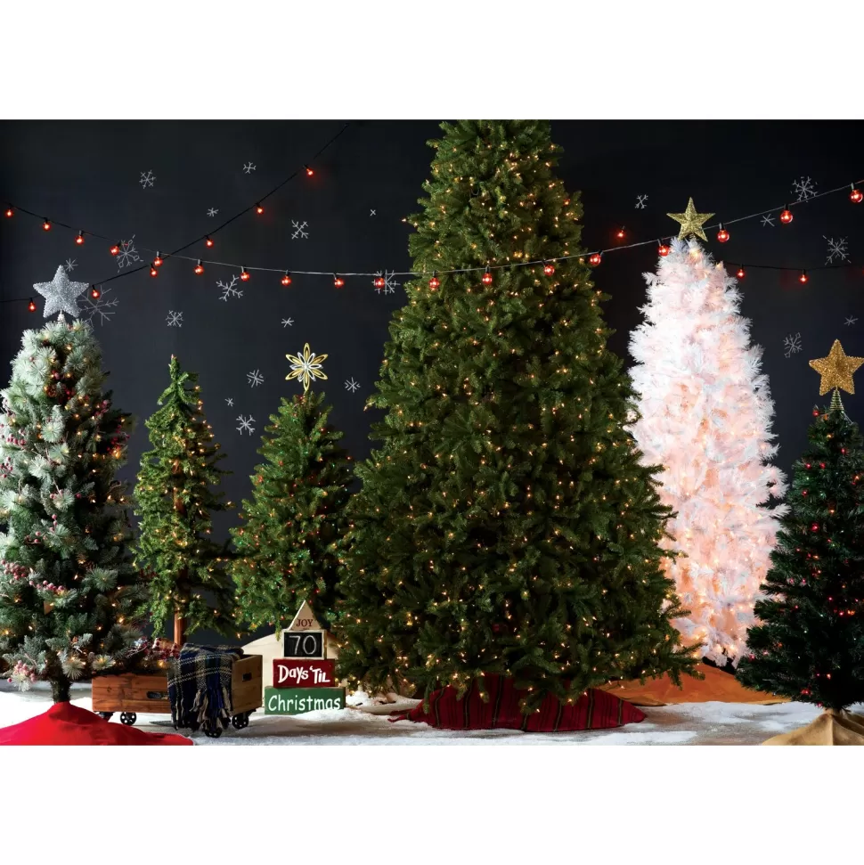 Clearance The Holiday Aisle Frosted Berry Green Pine Christmas Tree With 200 Clear Lights