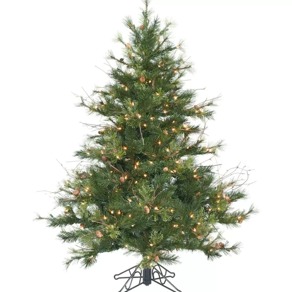 Sale Andover Mills Galarza 4.5' Green Pine Artificial Christmas Tree With 250 Dura-Lit Clear Lights With Stand