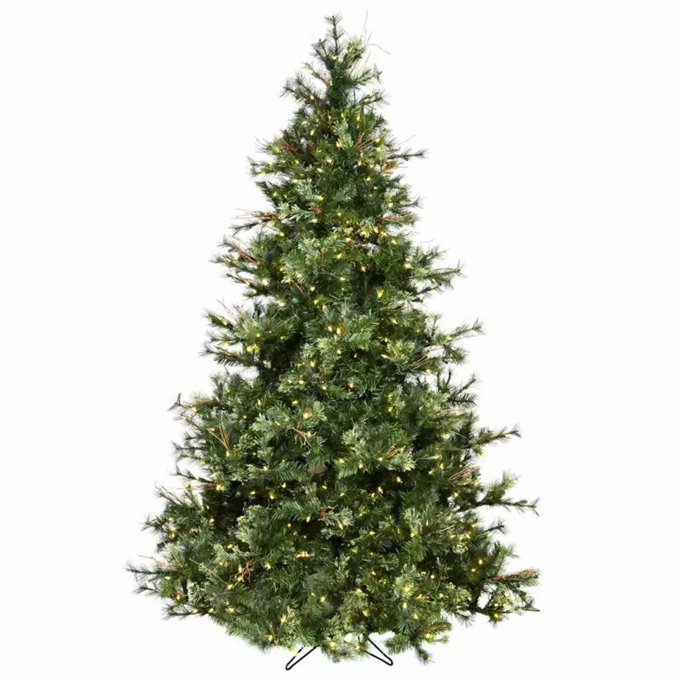 Best Sale Andover Mills Galarza 9' Green Pine Artificial Christmas Tree With 1100 Led Clear/White Lights With Metal Stand
