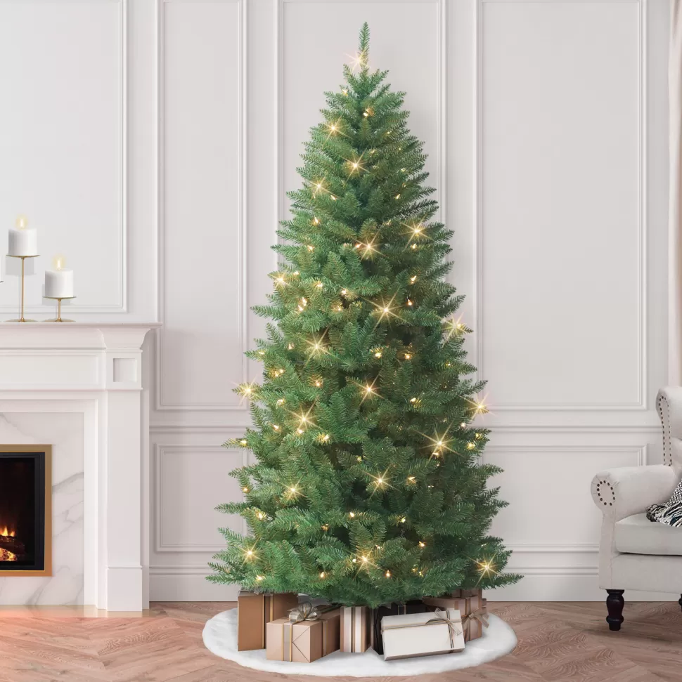 Clearance The Holiday Aisle Gerrita 7' H Green Pine Christmas Tree With 200 Lights