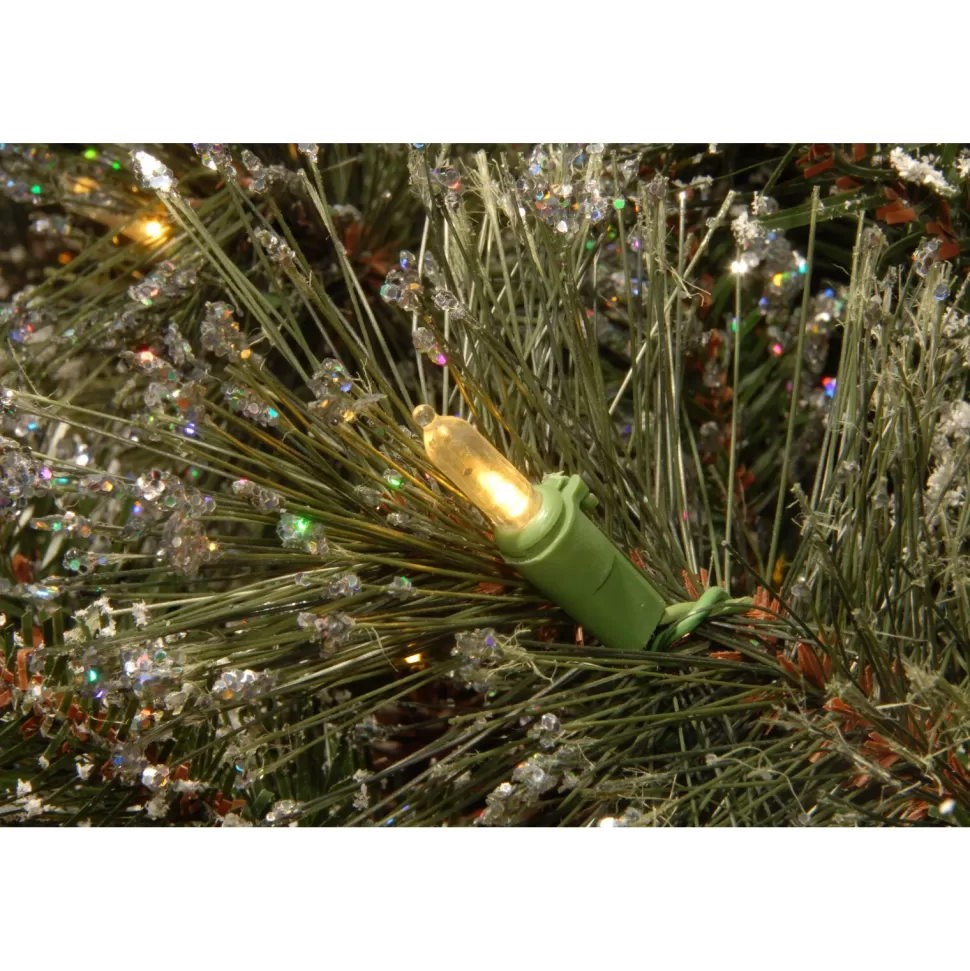Best Three Posts Glittery Bristle Realistic Artificial Pine Christmas Tree With 150 Led Lights