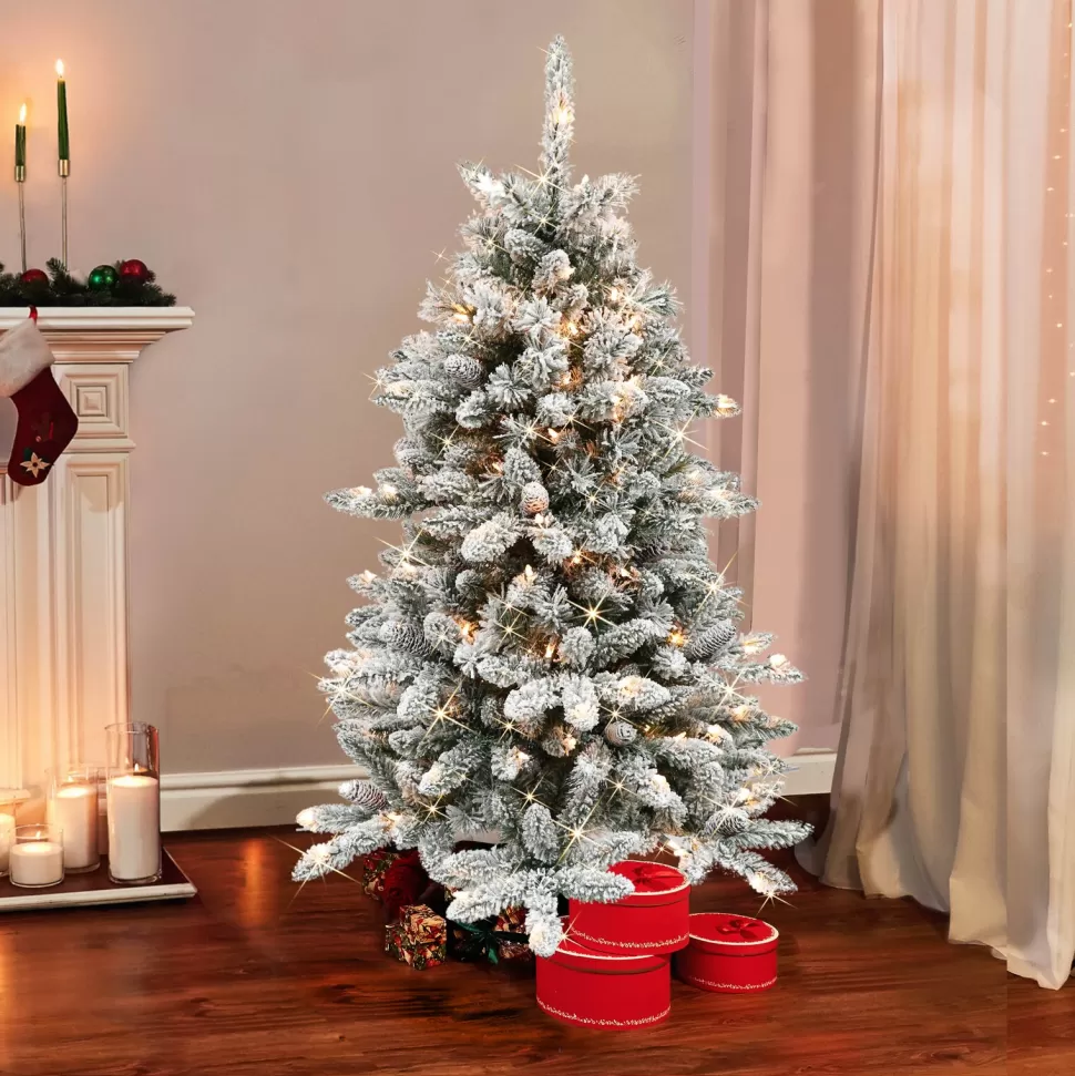 Flash Sale The Holiday Aisle Green Artificial Fir Flocked/Frosted Christmas Tree