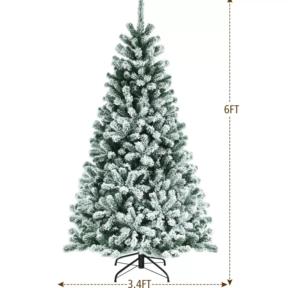 Cheap The Holiday Aisle Green Artificial Flocked/Frosted Christmas Tree With Led Lights