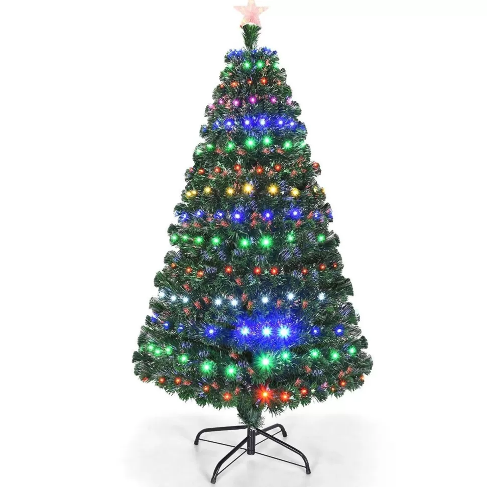 Flash Sale The Holiday Aisle Green Christmas Tree With Fiber Optic Twinkling Lights