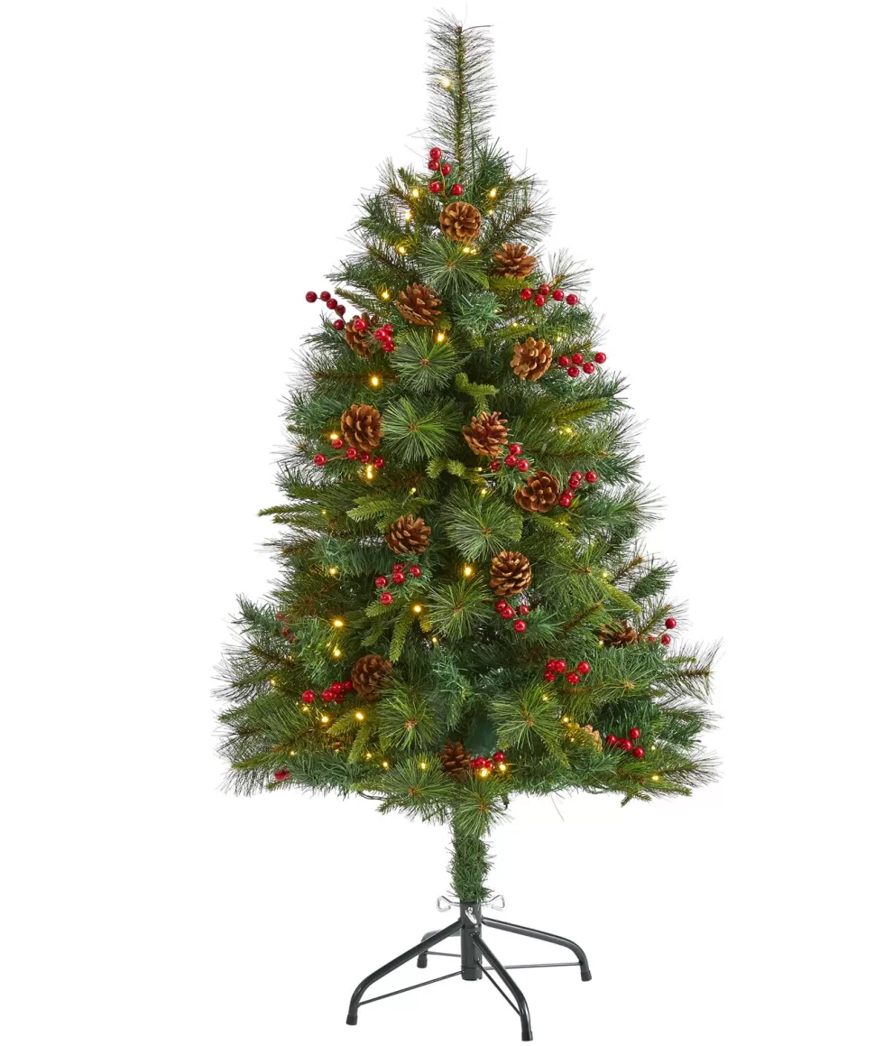 Discount The Holiday Aisle Green Pine Artificial Christmas Tree With Clear/White Lights