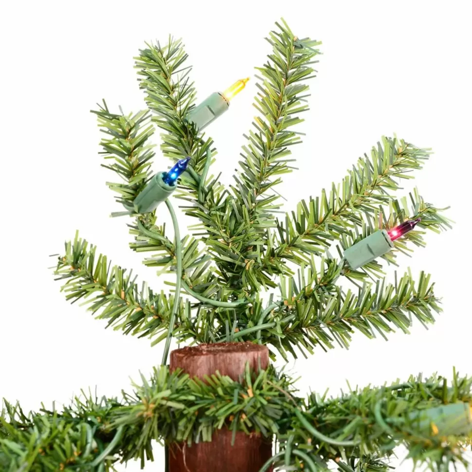 Fashion The Holiday Aisle Green Pine Artificial Christmas Tree With Multi-Colored Mini Lights