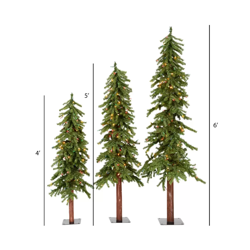 Fashion The Holiday Aisle Green Pine Artificial Christmas Tree With Multi-Colored Mini Lights