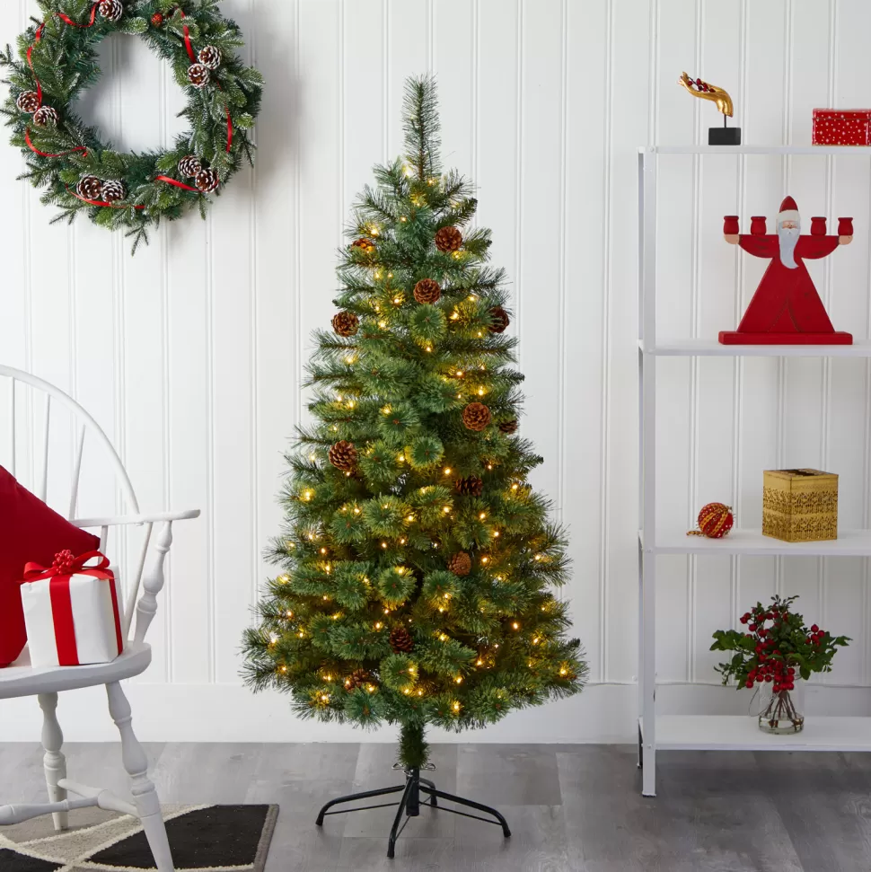 Shop The Holiday Aisle Green Pine Feather Christmas Tree With Led