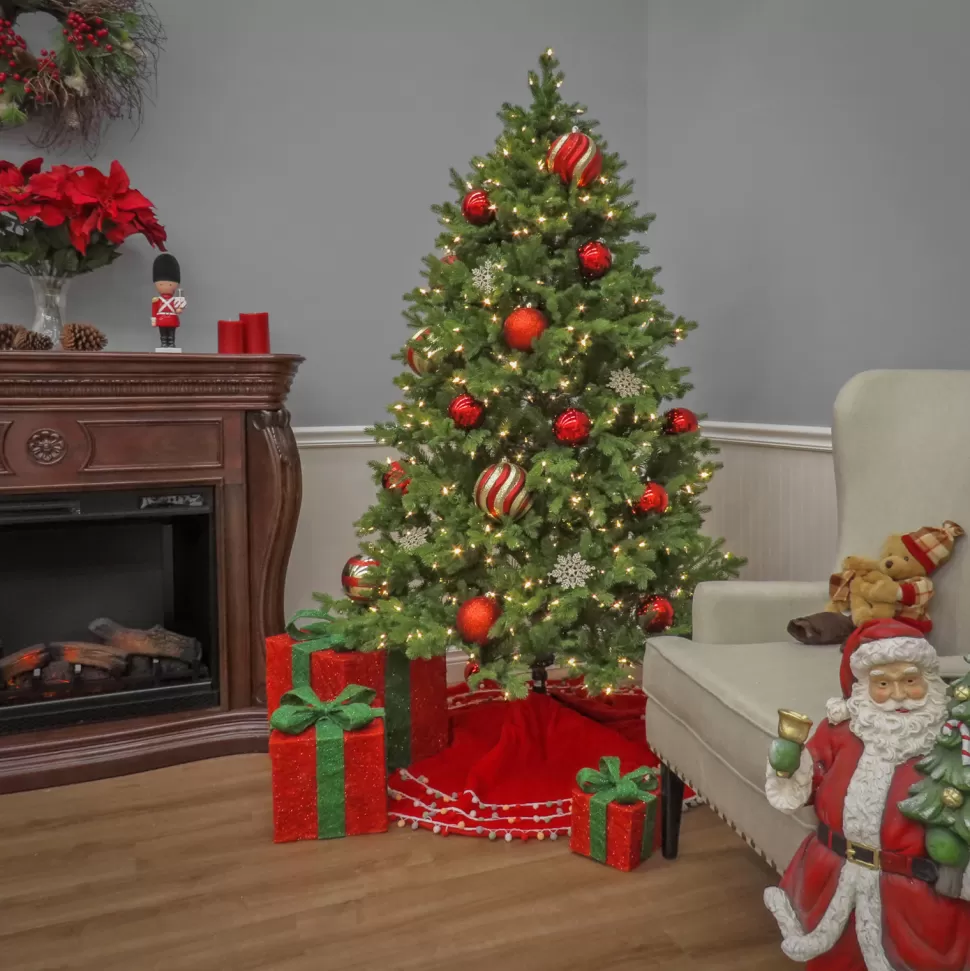 New The Holiday Aisle Green Realistic Artificial Pine Christmas Tree With Dual Color Led Lights