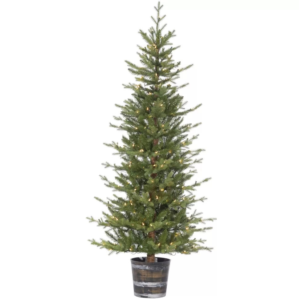 Store Sand & Stable Green Realistic Artificial Pine Christmas Tree With Lights