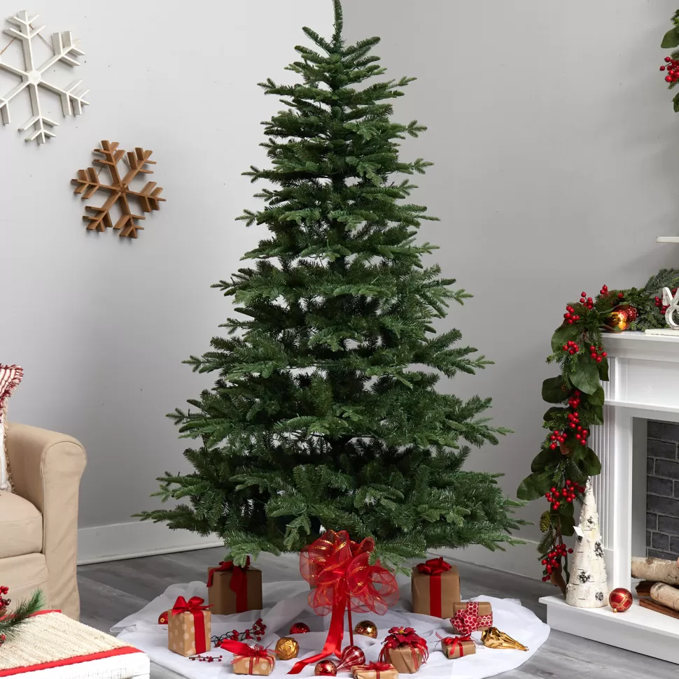 Flash Sale The Holiday Aisle Green Realistic Artificial Spruce Cashmere Christmas Tree With 650 Led Lights