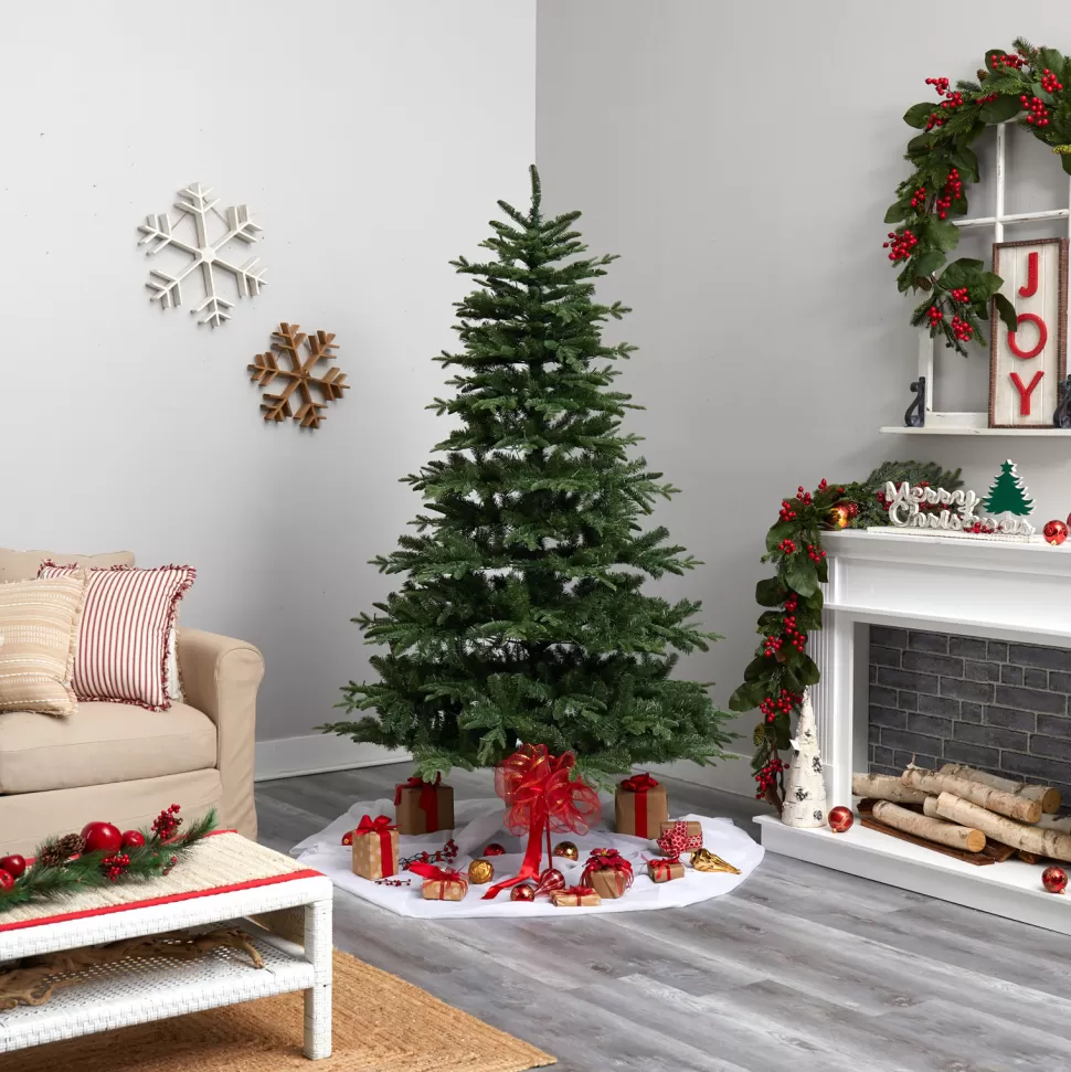 Flash Sale The Holiday Aisle Green Realistic Artificial Spruce Cashmere Christmas Tree With 650 Led Lights