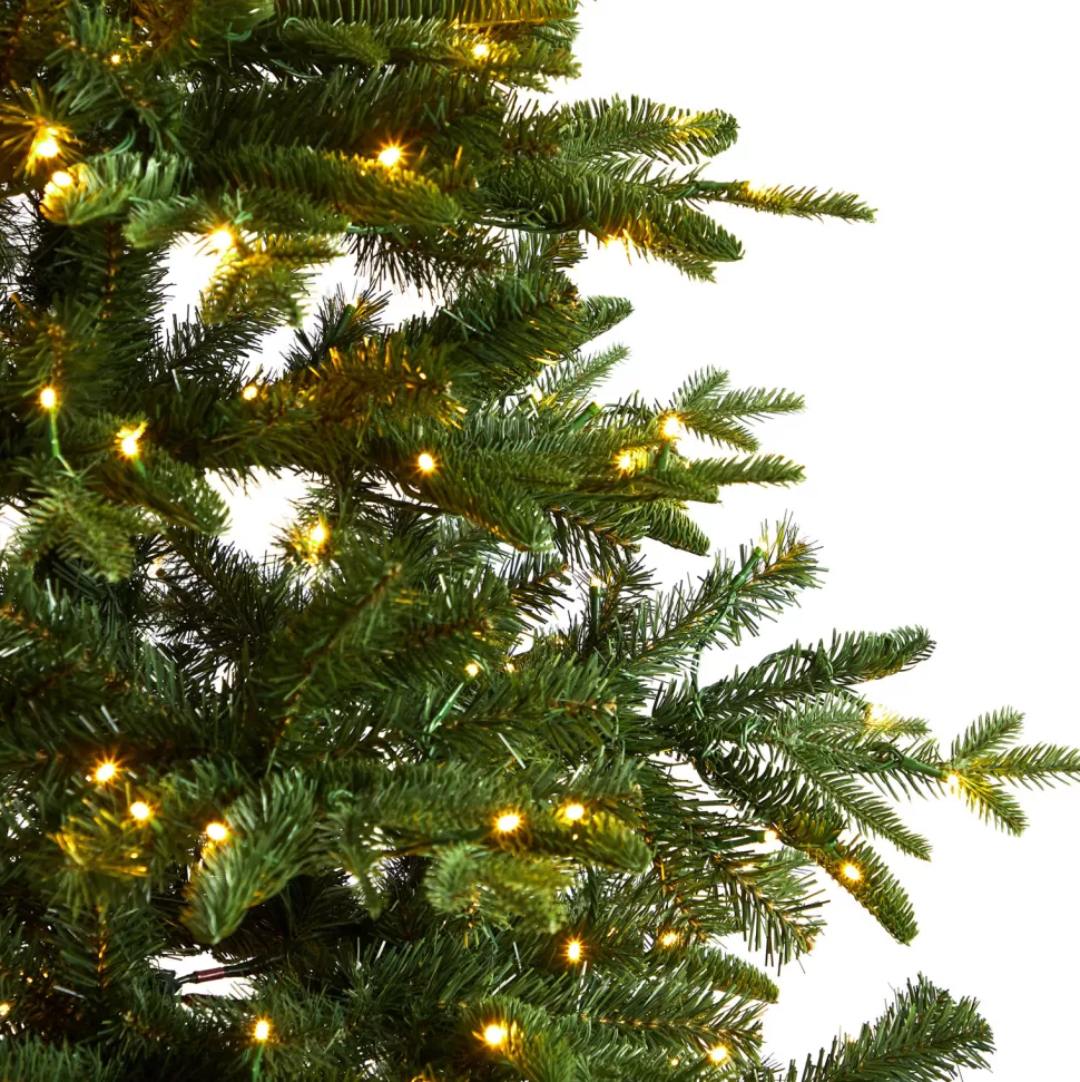 Flash Sale The Holiday Aisle Green Realistic Artificial Spruce Cashmere Christmas Tree With 650 Led Lights