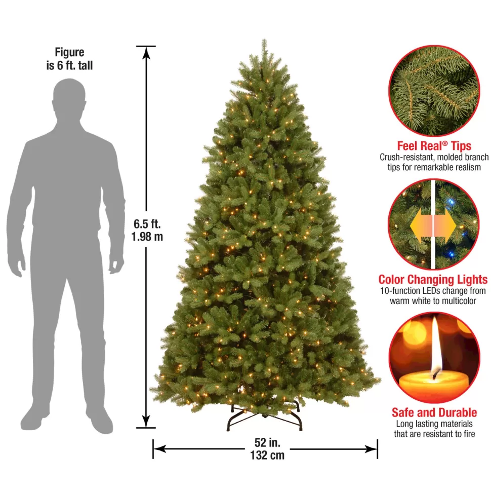 Flash Sale Red Barrel Studio Green Realistic Artificial Spruce Christmas Tree With Led Lights