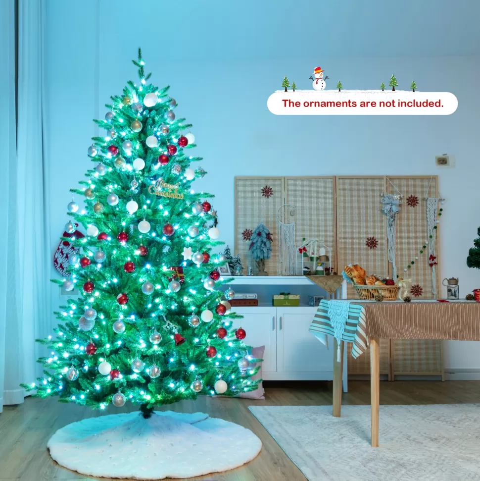Flash Sale The Holiday Aisle Green Realistic Cashmere Christmas Tree With Led Lights