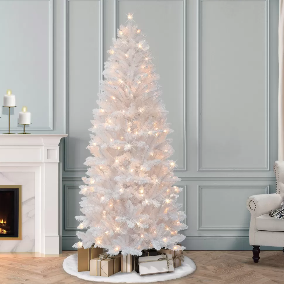 Cheap The Holiday Aisle Haik 7' H White Pine Christmas Tree With 200 Lights