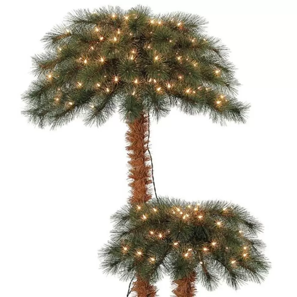Hot The Holiday Aisle Home Heritage 5' And 3' Prelit Artificial Double Christmas Palm Trees 150 Lights