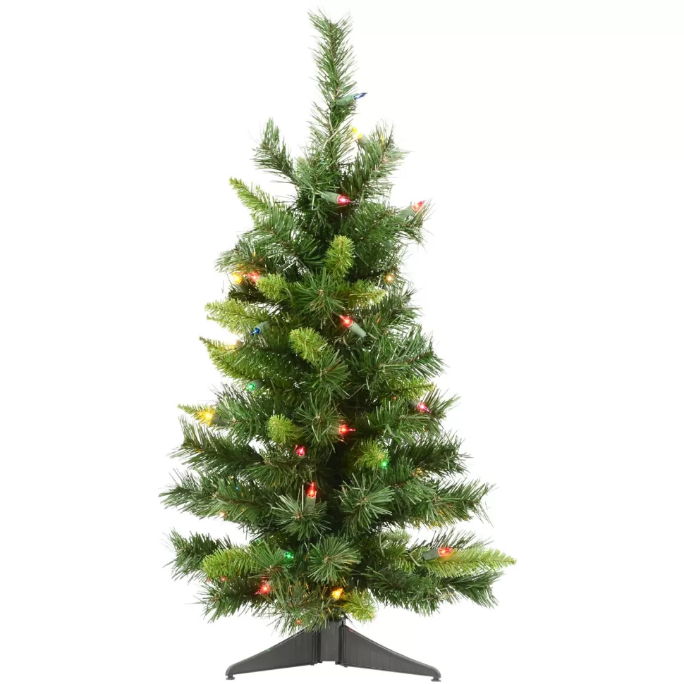 Cheap The Holiday Aisle Imperial Pine 30" Pine Green Artificial Christmas Tree With 50 Multi-Colored Lights