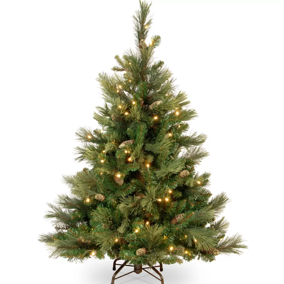 Clearance Steelside Isenhour Extra Full Green Tree Family Flocked/Frosted Christmas Tree And Pinecones