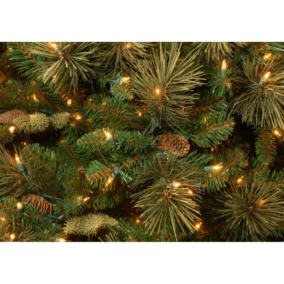 Clearance Steelside Isenhour Extra Full Green Tree Family Flocked/Frosted Christmas Tree And Pinecones