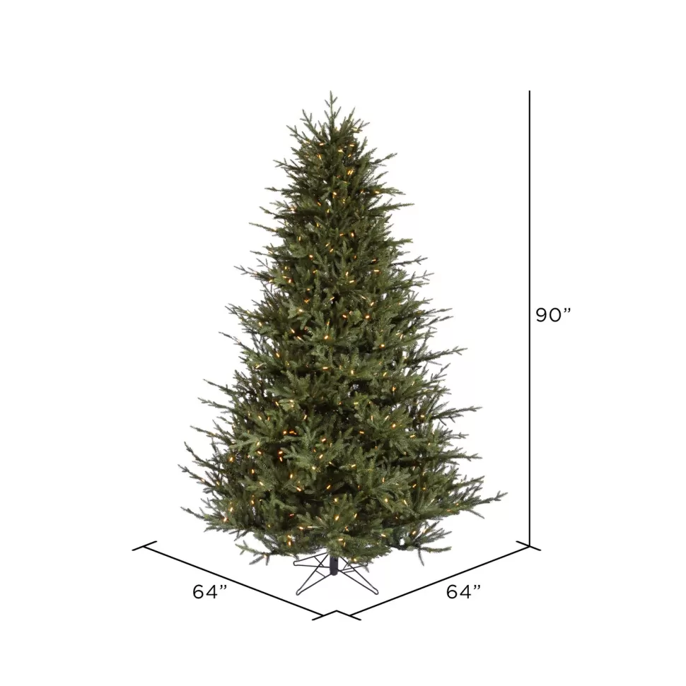 Fashion The Holiday Aisle Itasca Frasier 7.5' Green Fir Trees Artificial Christmas Tree With 750 Led Clear/White Lights With Stand