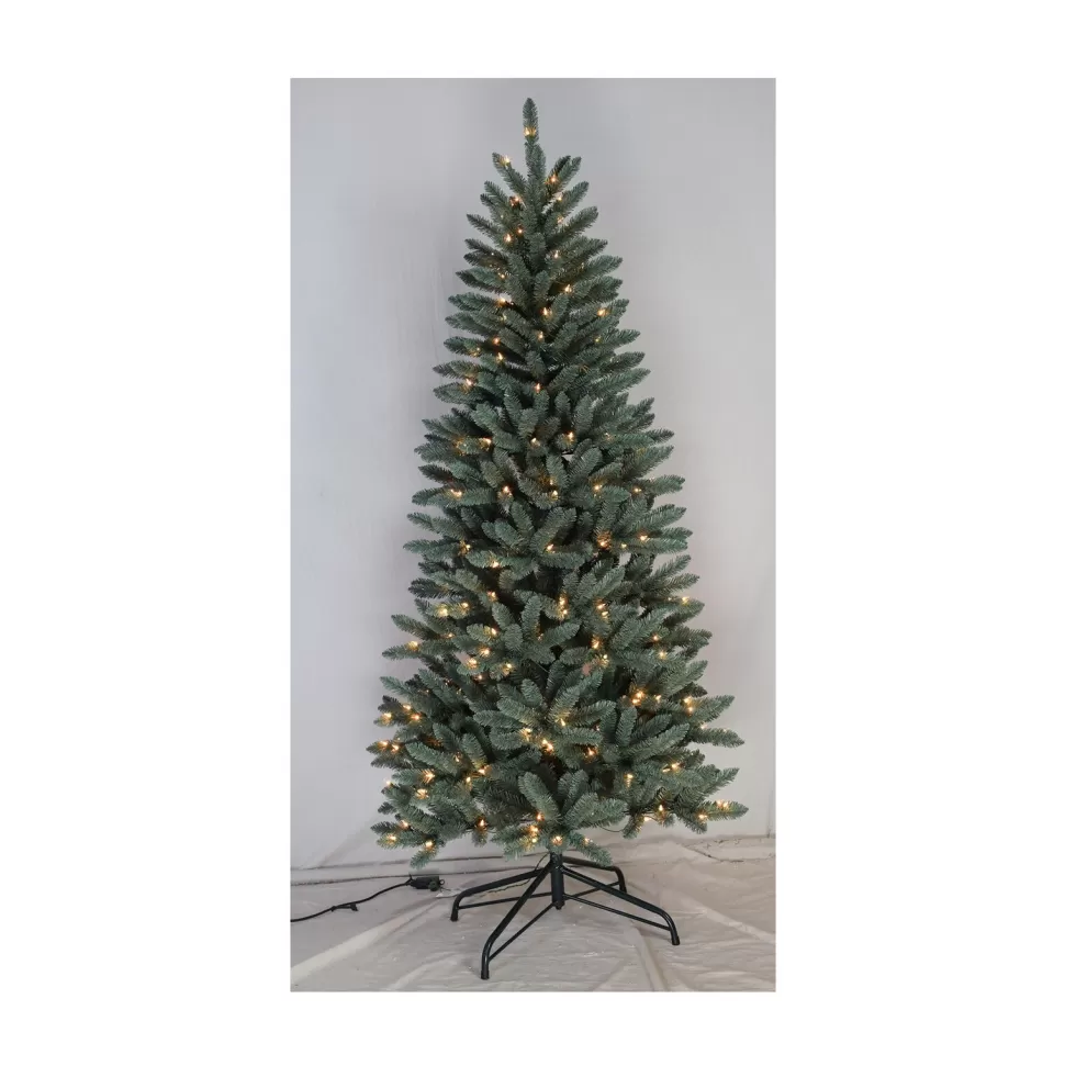 Sale The Holiday Aisle Lighted Artificial Blue Spruce Christmas Tree - Stand Included