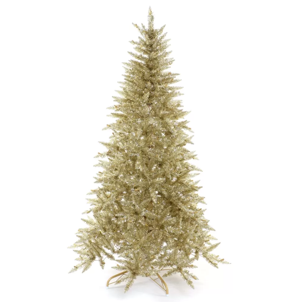 Clearance Martha Stewart Gold Artificial Christmas Tree With Clear/White Lights