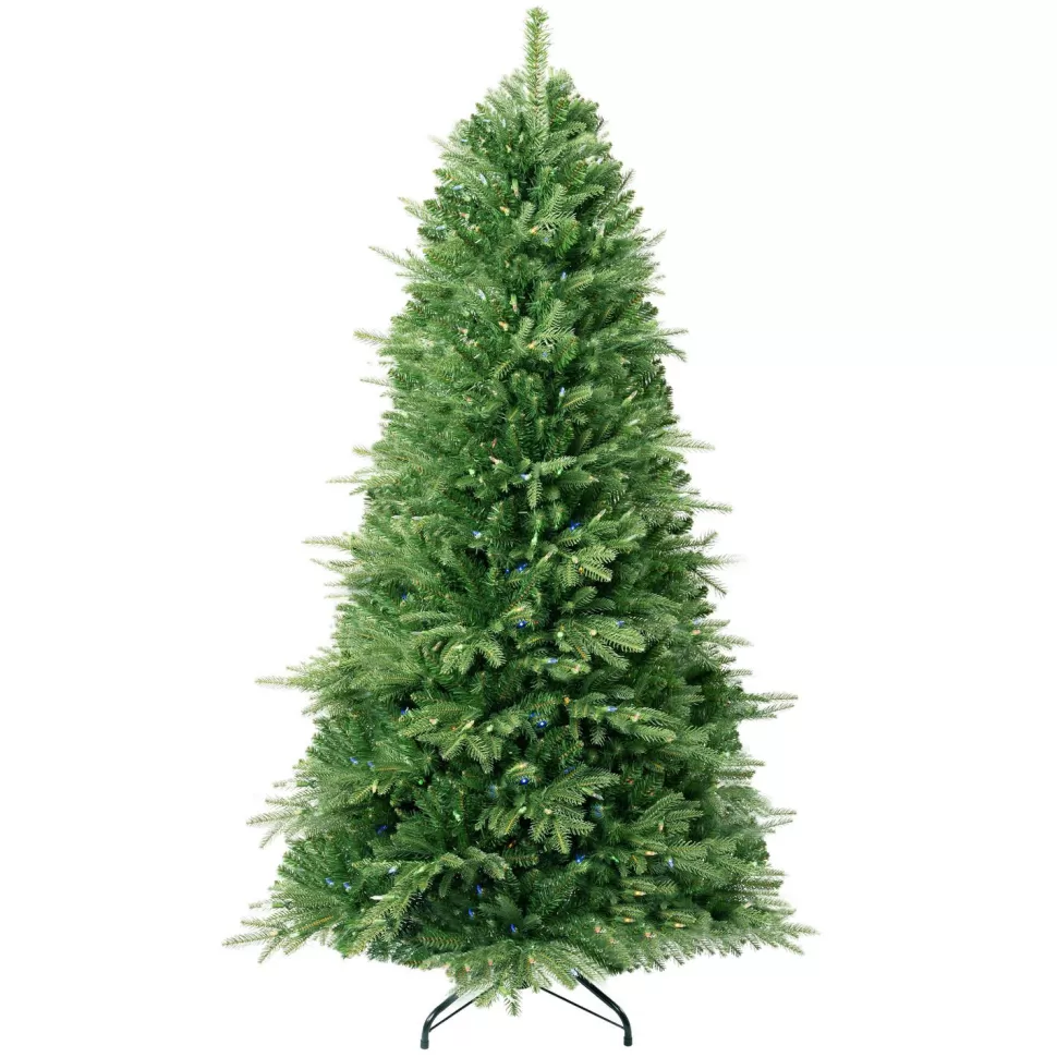 Cheap The Holiday Aisle Multi-Color Fir Christmas Trees With Foot Pedal & Stand Pre-Lit Lighted Artificial Christmas Tree