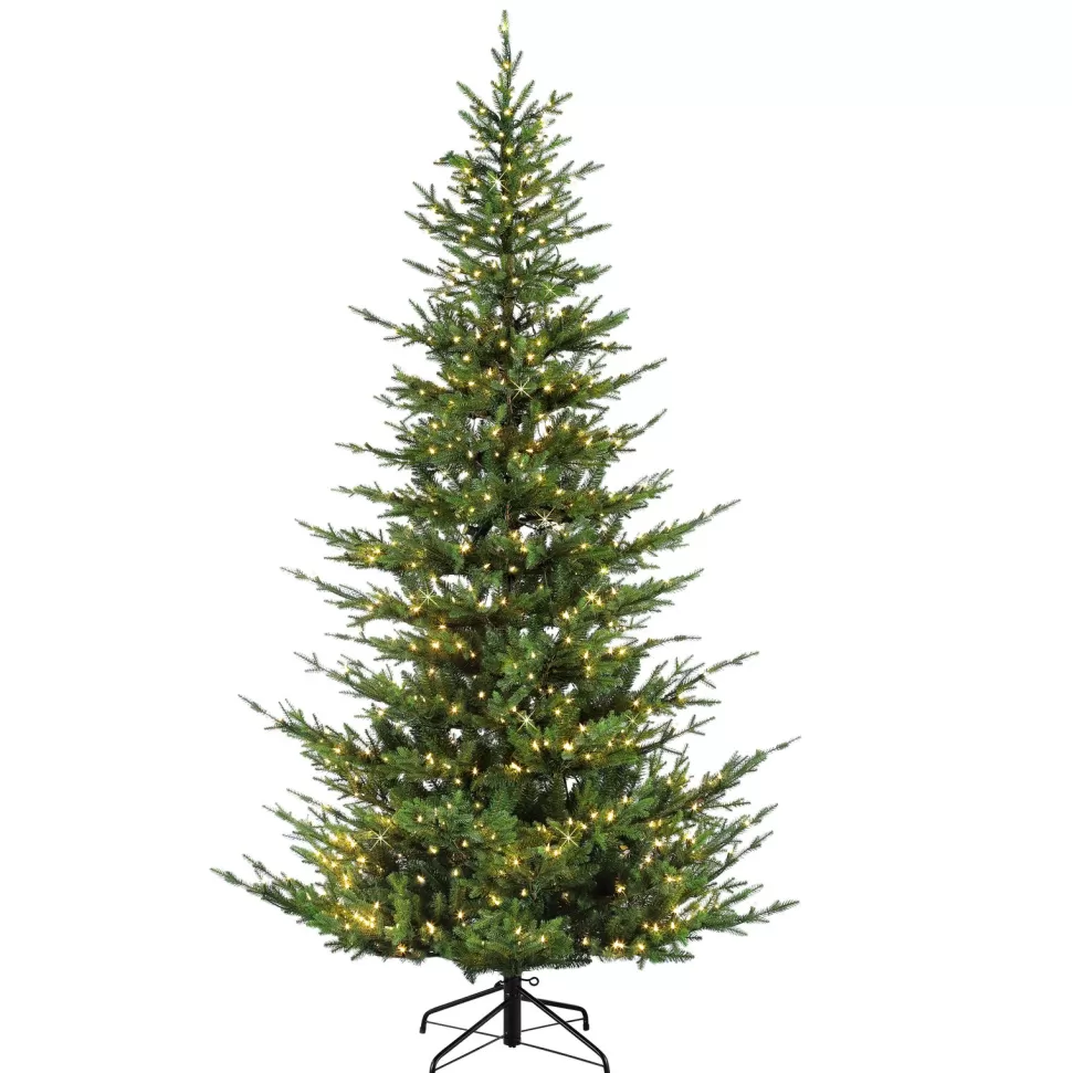 New The Holiday Aisle Natural 7.5' Green Fir Artificial Christmas Tree With 700 Clear And White Lights