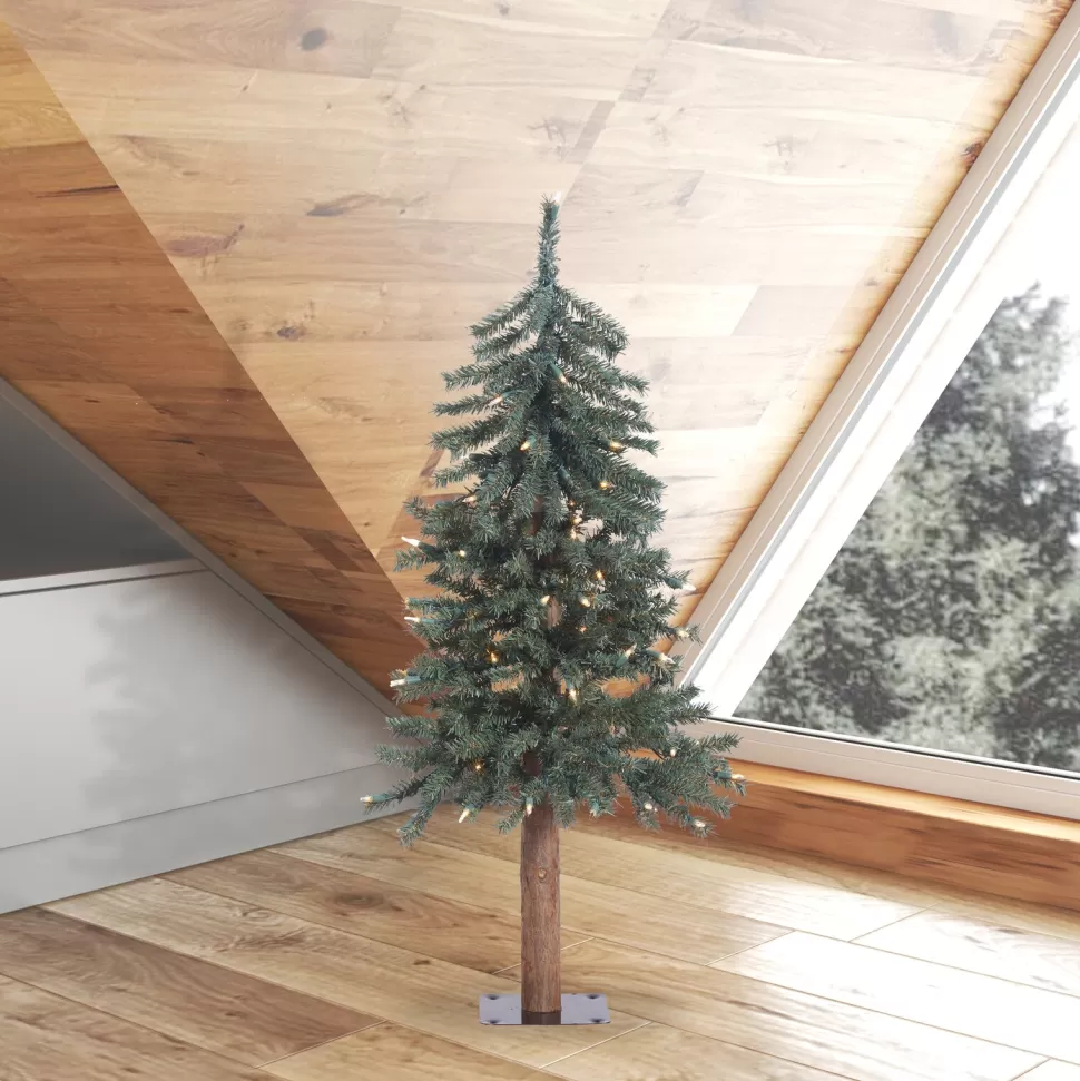 Sale The Holiday Aisle Natural Bark Alpine Artificial Christmas Tree