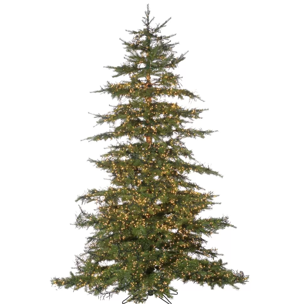 Best Sale The Holiday Aisle Natural-Cut Monaco 7.5' Green Pine Artificial Christmas Tree With 8032 Clear White Lights