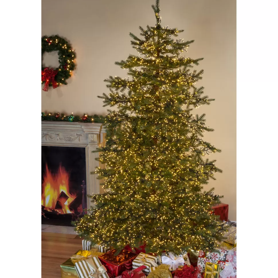 Best Sale The Holiday Aisle Natural-Cut Monaco 7.5' Green Pine Artificial Christmas Tree With 8032 Clear White Lights