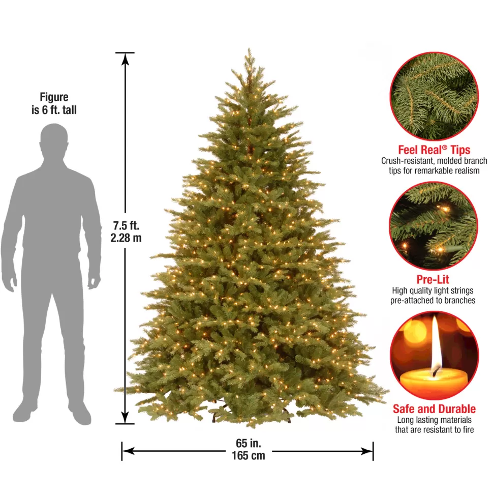 Online The Holiday Aisle Nordic Spruce 7.5' Green Artificial Spruce Christmas Tree With 1000 Lights