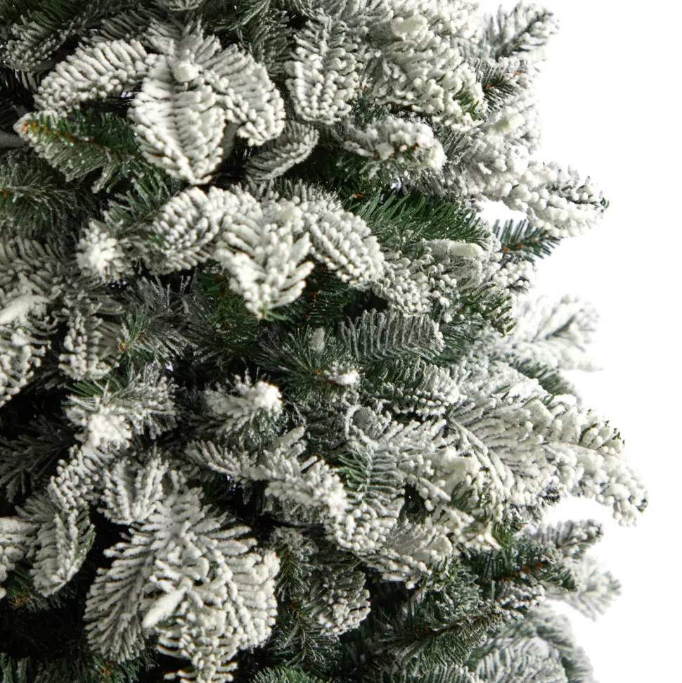 Cheap The Holiday Aisle North Carolina 8' Flocked Fir Artificial Christmas Tree With 650 Clear/White Light