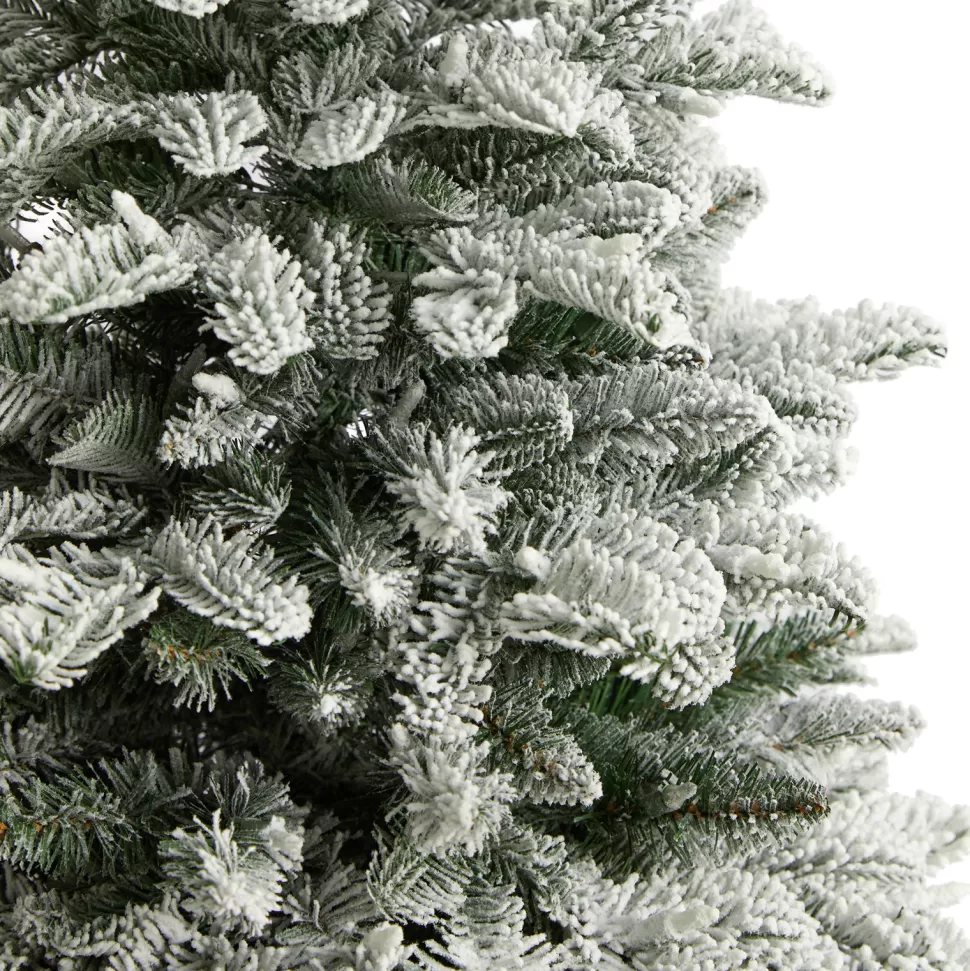 Cheap The Holiday Aisle North Carolina 8' Flocked Fir Artificial Christmas Tree With 650 Clear/White Light