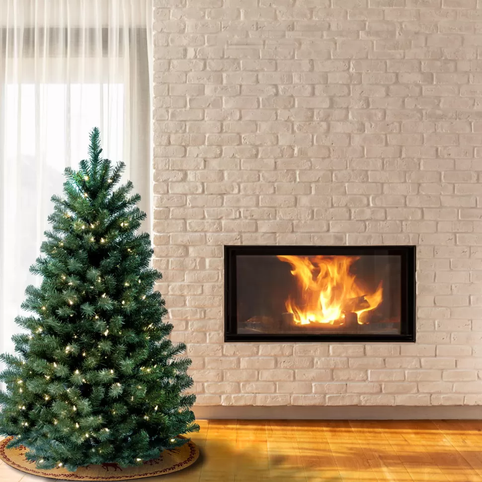 Clearance Hashtag Home North Valley Blue Spruce Artificial Christmas Tree With Clear/White Lights