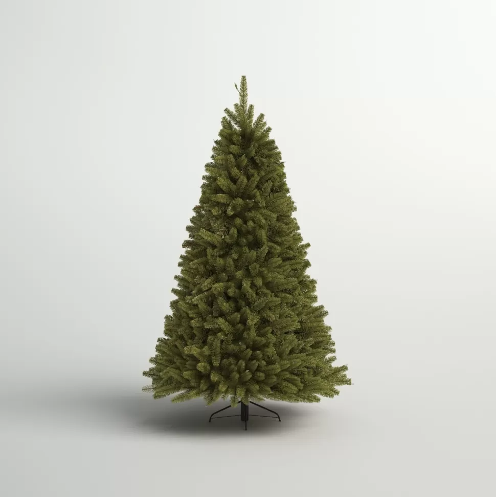 Cheap Three Posts North Valley Lighted Artificial Green Spruce Christmas Tree - Stand Included