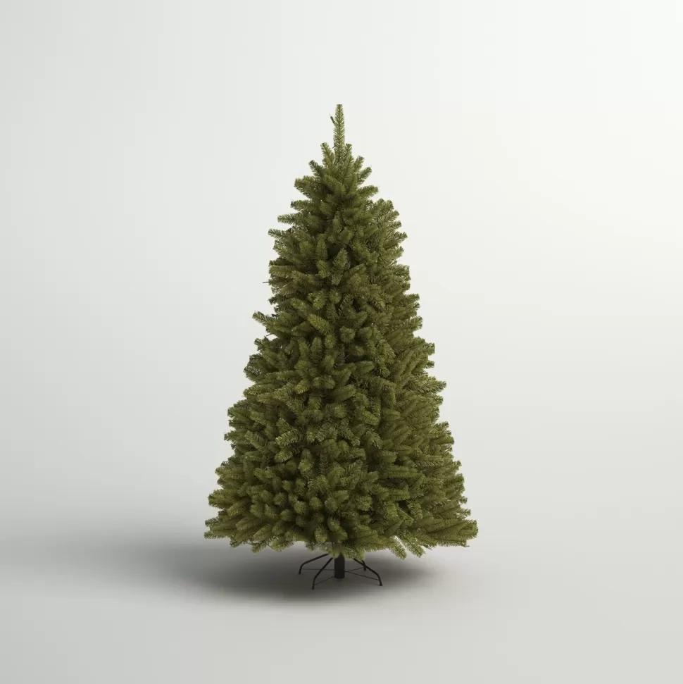 Cheap Three Posts North Valley Lighted Artificial Green Spruce Christmas Tree - Stand Included