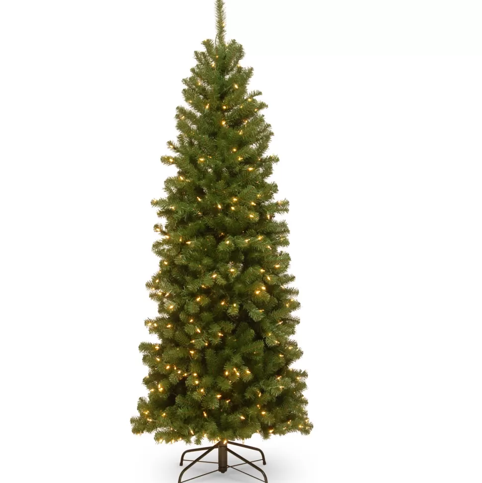 Cheap Andover Mills North Valley Slender Green Artificial Spruce Christmas Tree With Lights