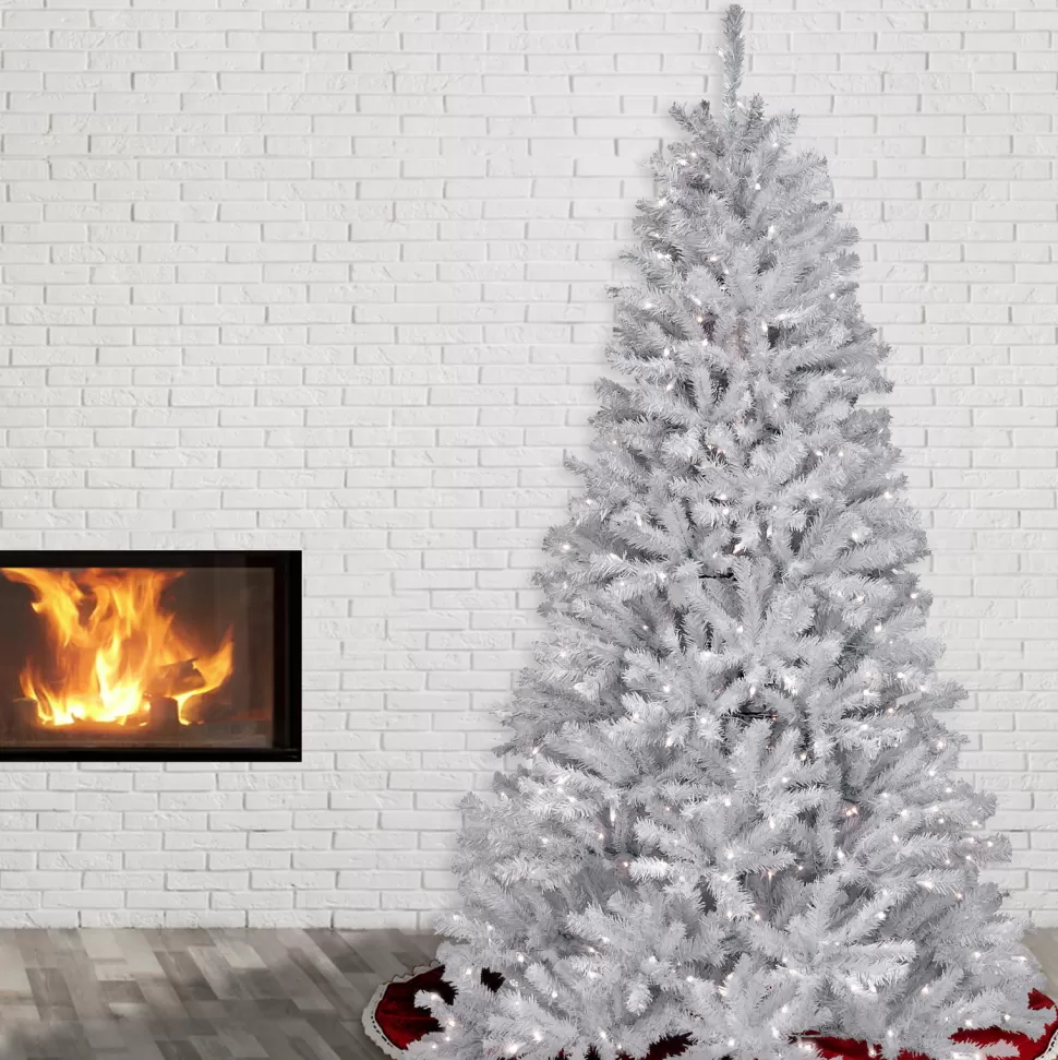 Shop Etta Avenue North Valley White Artificial Spruce Christmas Tree With Lights