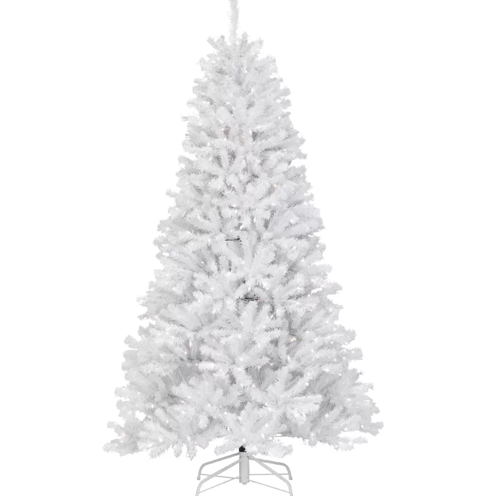 Shop Etta Avenue North Valley White Artificial Spruce Christmas Tree With Lights
