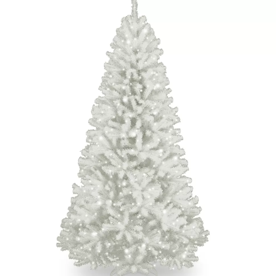 Shop Etta Avenue North Valley White Artificial Spruce Christmas Tree With Lights